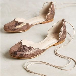 Guilhermina scalloped d’orsays bronze flats